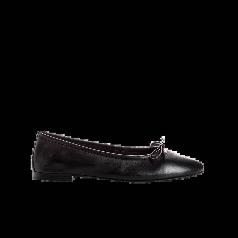 NEW REQINS women's carmen cuir flat in blk